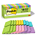 Post-it Notes, 3 in x 3 in, 18 Pads, 100 Sheets/Pad, Clean Removal, Floral Fantasy Collection