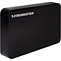 Manhattan SuperSpeed USB, SATA, 3.5" Drive Enclosure, Black - Fits standard 3.5" SATA drives with easy, quick installation - includes rear-mount power switch and LED indicator