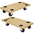 Mount-It! MI-927 Wood Platform Dollies, 23" W x 11-1/2" L x 4-1/4" H, Brown, Set Of 2 Dollies 1 thumbnail image