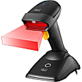 Adesso NUSCAN 2500TB Bluetooth Spill Resistant Antimicrobial 2D Barcode Scanner - Wireless Connectivity - 12" Scan Distance - 1D, 2D - CMOS - Bluetooth - USB - Black - USB - Logistics, Warehouse, Library, Healthcare, Retail