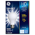 GE Lighting Halogen Light Bulbs, A19, 72 Watts, Pack Of 4 Bulbs