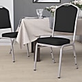 Flash Furniture HERCULES Series Crown Back Stacking Banquet Chair, Black/Silver