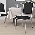 Flash Furniture HERCULES Series Crown Back Stacking Banquet Chair, Black/Silver 1 thumbnail image