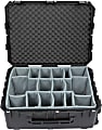 SKB Cases iSeries Protective Case With Padded Dividers And Wheels, 10-9/16" x 29" x 22", Gray