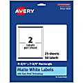 Avery® Permanent Labels With Sure Feed®, 94255-WMP25, Rectangle, 4-3/4" x 7-3/4", White, Pack Of 50 1 thumbnail image