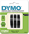 DYMO® 3D Embossing Labels, 3/8" x 9 4/5", Glossy Black, Pack Of 3 Rolls