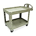 Rubbermaid Two-Tiered Full-Service Cart, 33 1/4"H x 45 1/4"W x 25 3/4"D, Beige
