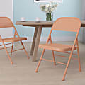 Flash Furniture HERCULES COLORBURST Metal Triple-Braced Folding Chair, Sedona Coral