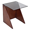 Lumisource Tabulo Side Table, Square, Smoked/Walnut