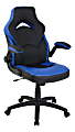 Lorell® Bucket High-Back Gaming Chair, Black/Blue 1 thumbnail image