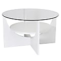 Lumisource Coffee Table, Round, Clear/White