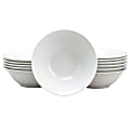 Gibson Home Noble Court 12-Piece Fine Ceramic Bowls, 7", White 1 thumbnail image