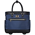 Kenneth Cole Reaction Wheeled Tote With 17" Laptop Pocket, Navy 1 thumbnail image