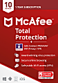 McAfee® Total Protection with VPN, 10 Devices, Antivirus Software, 1-Year Subscription, Product Key