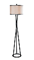 Kenroy Home Mariah Floor Lamp, 60"H, Silver Shade/Black Base