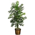 Nearly Natural 56"H Silk Areca Palm Tree With Basket, Green