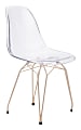 Zuo Modern Shadow Dining Chairs, Clear/Gold, Set Of 2 Chairs 
