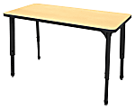 Marco Group™ Apex™ Series Rectangle Adjustable Table, 30"H x 48"W x 24"D, Maple/Black