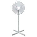 Lorell® 3-Speed Adjustable Oscillating Pedestal Fan, White