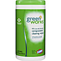 Clorox Commercial Solutions® Green Works Compostable Cleaning Wipes , 62 Wipes per Canister,  Bundle Of 240 1 thumbnail image