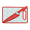 Gibson Home Village Vines 3-Piece Cutting Board And Knife Set, Red/Blue 1 thumbnail image