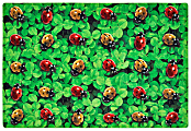 Carpets for Kids® Pixel Perfect Collection™ Real Ladybug Seating Rug, 8’x 12’, Green
