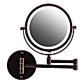 Ovente Wall-Mounted Double-Sided Vanity Makeup Mirror, 7X Magnification, Antique Bronze