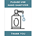 Lorell® Please Use Hand Sanitizer Sign, 6" x 8", Green 1 thumbnail image