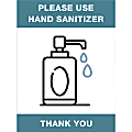 Lorell® Please Use Hand Sanitizer Sign, 6" x 8", Green