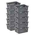 Iris® Plastic Storage Baskets, Small, 10-1/4”H x 12-7/16”W x 14-13/16”D, Gray, Set Of 10 Baskets
