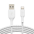 Belkin® Lightning-To-USB-A Braided Cable, 3.3 ft/1M White