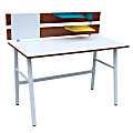Lumisource Bench Desk, Brown/White