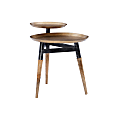 Powell Jaycee 2-Tier Side Table, 24"H x 30-3/4"W x 21"D, Brown/Black 1 thumbnail image
