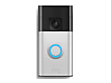 Ring Battery Video Doorbell - Smart doorbell - with camera - wireless - 802.11b/g/n - 2.4 Ghz - satin nickel 1 thumbnail image