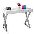 LumiSource Luster 24"W Computer Desk, Silver/White