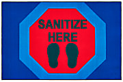 Carpets for Kids® KID$Value Rugs™ Stop To Sanitize Here Activity Rug, 4' x 6' , Blue 1 thumbnail image