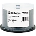 Verbatim MediDisc CD-R 700MB 52X White Inkjet Printable with Branded Hub - 50pk Spindle - Inkjet Printable