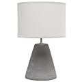 Simple Designs Pinnacle Concrete Table Lamp, 14-1/4"H, Gray Shade/Gray Base