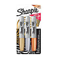 Sharpie® Metallic Chisel Tip Permanent Markers, Gray Barrels, Assorted Ink Colors, Pack Of 3 Markers