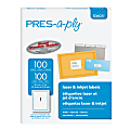 PRES-a-ply™Labels for Laser and Inkjet Printers, AVE30605, Rectangle, 8 1/2"W x 11"L, White, Box Of 100