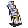 Deflecto® Contemporary Literature Holder, 3 Leaflet Size Compartments, 13 5/16"H x 6 3/4"W x 6 15/16"D, Black/Clear 1 thumbnail image