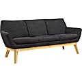 Lorell® Quintessence Upholstered Sofa With Lumbar Support, Black/Natural 1 thumbnail image