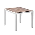 Inval Madeira 4-Seat Square Plastic Patio Dining Table, 29-3/16” x 35-7/16”, White/Teak Brown 1 thumbnail image