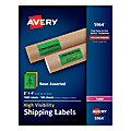 Avery® High-Visibility Shipping Labels, AVE5964, 2" x 4", Assorted Colors, Box Of 1000 1 thumbnail image