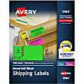 Avery® High-Visibility Shipping Labels, AVE5964, 2" x 4", Assorted Colors, Box Of 1000 1 thumbnail image