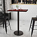 Flash Furniture Rectangular Laminate Table Top With Round Bar Height Table Base, 43-3/16”H x 24”W x 30”D, Mahogany 1 thumbnail image