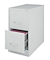 WorkPro® 26-1/2"D Vertical 2-Drawer Letter-Size File Cabinet, Metal, Light Gray