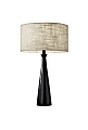 Adesso® Linda Table Lamp, 21 1/2"H, Brown/Light Yellow Shade/Black Base