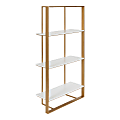 Kate And Laurel Kercheval Wall Shelf, 31-1/2”H x 15-1/14”W x 6”D, White/Gold 1 thumbnail image