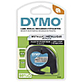 DYMO® LT 91338 Black-On-Silver Tape, 0.5" x 13'